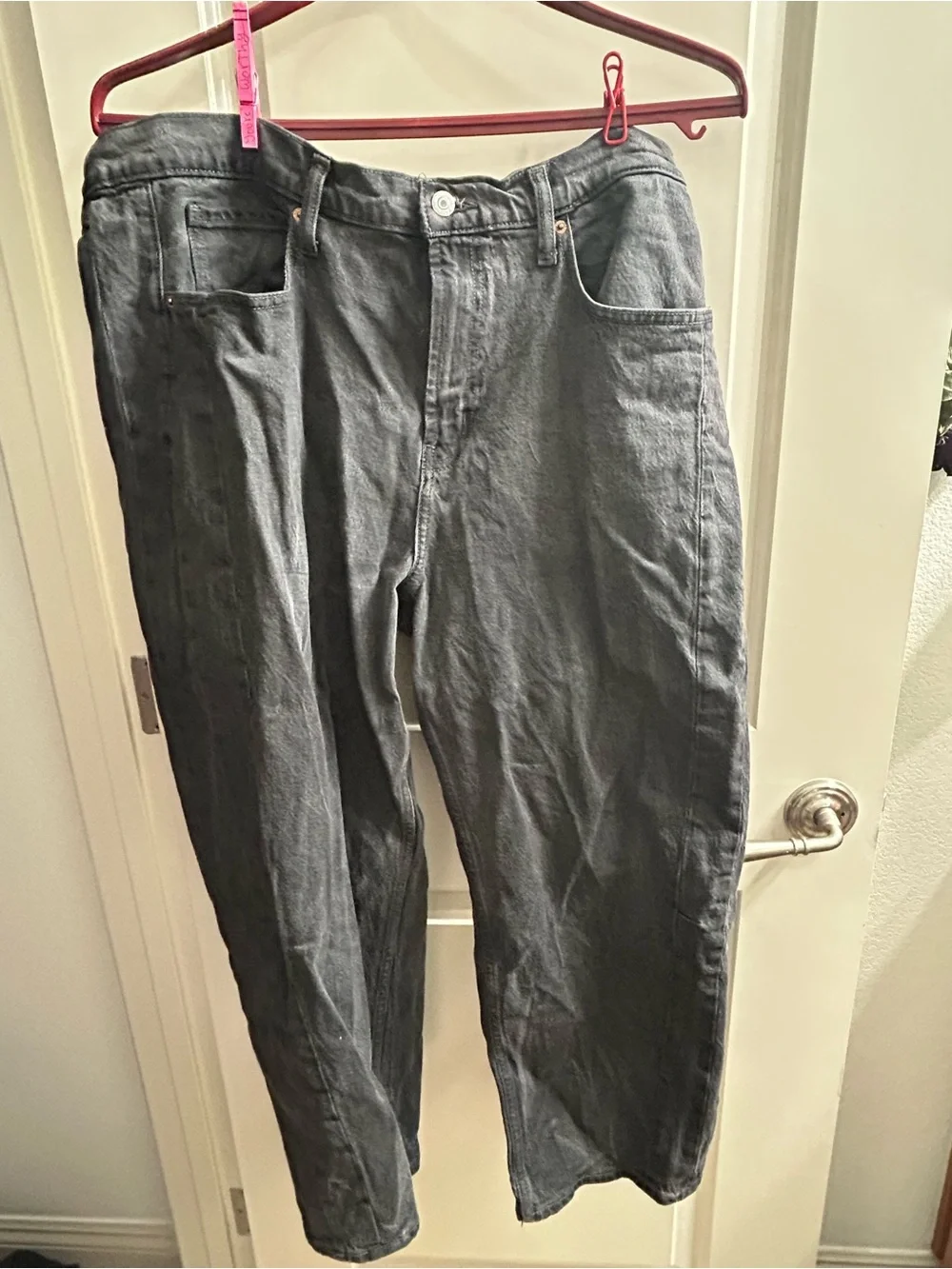 Old Navy Barrel Legs Casual Black Jeans - Classic Straight Fit